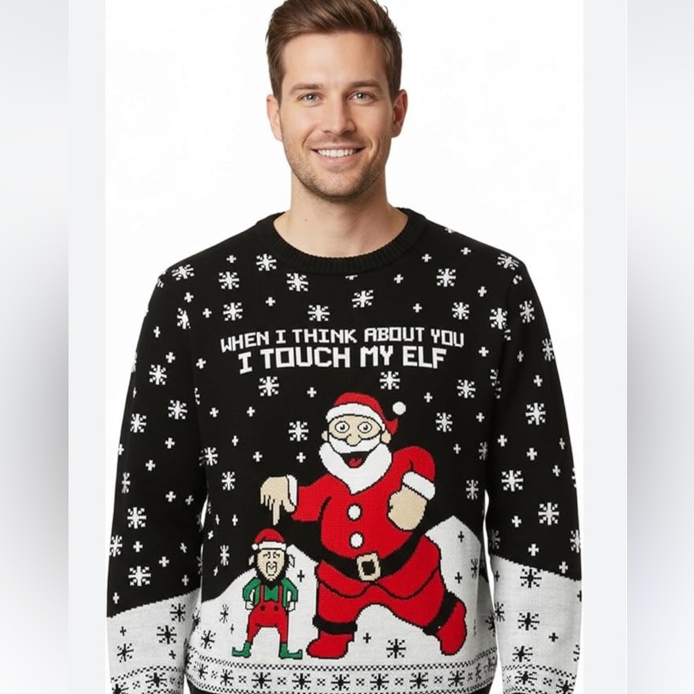 Black Santa Christmas Sweater